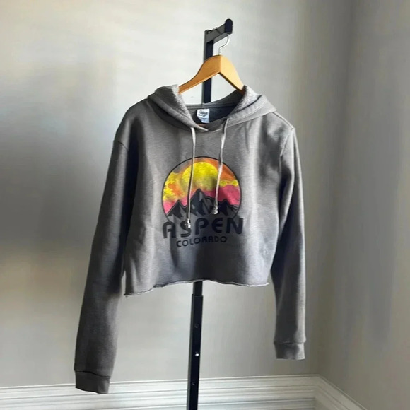 Blue 84 Tops - Aspen Colorado sweatshirt hoodie cropped